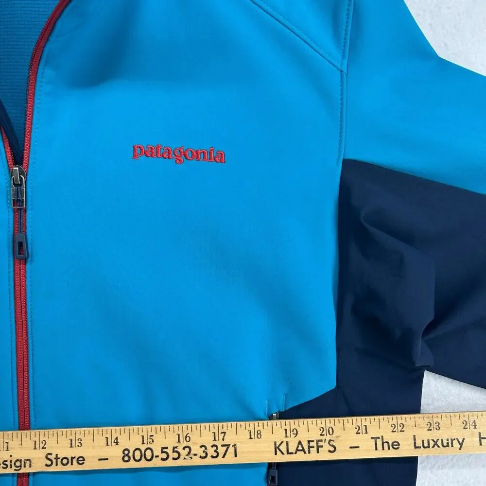 PATAGONIA Jacket Mens L Adze Hybrid Polartec Softshell Windbreaker Full Zip Blue
